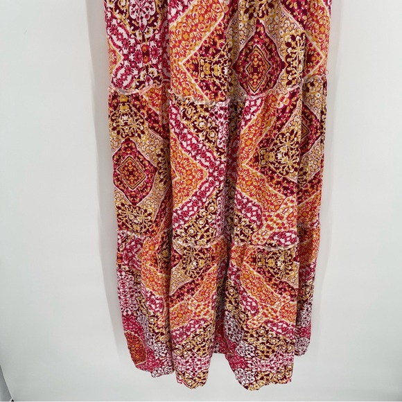 Torrid womens Floral Challis Maxi Dress Size 2X sleeveless tiered cross back - Picture 3 of 8